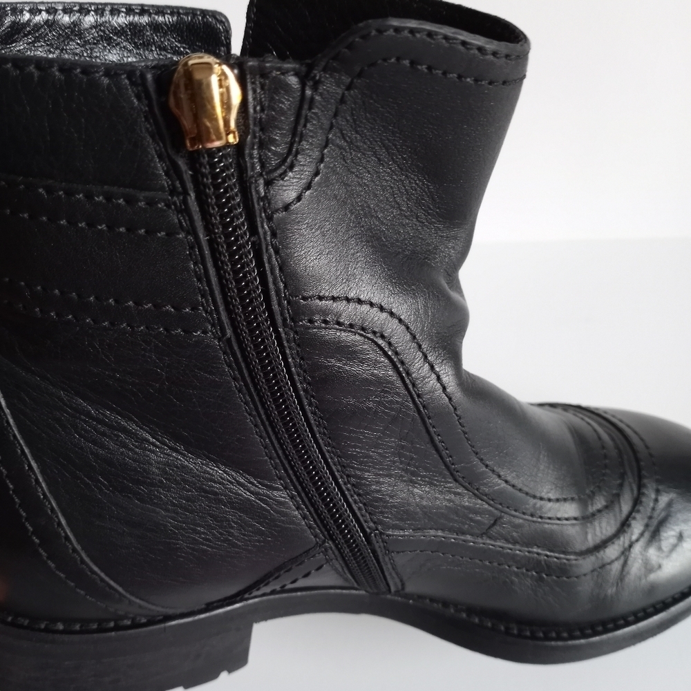 JIMMY CHOO BRYLEE BLACK LEATHER BUCKLE MOTO BIKER - Picture 15 of 16
